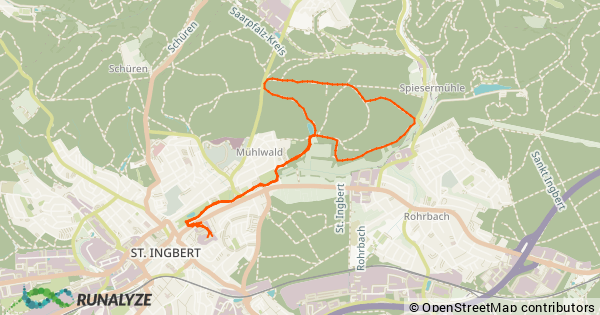 Laufen (Dauerlauf): 01:02:52h – 10,45 km – Wombacherweiher Very Big Loop